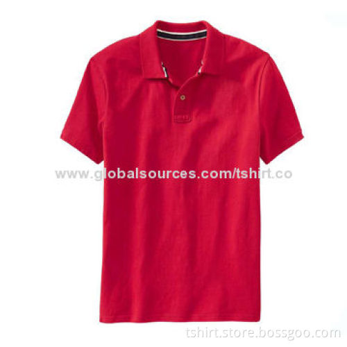 Full Cotton Men's Red Blank Polo T-shirt, Comfortable, Customized Sizes Accepted